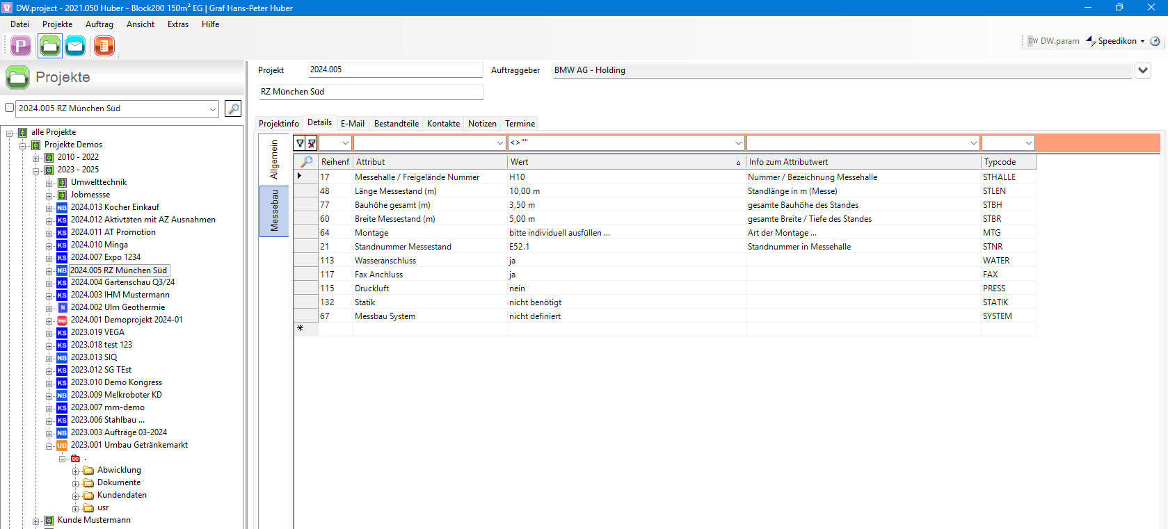 Projektdetails - optional und individuell