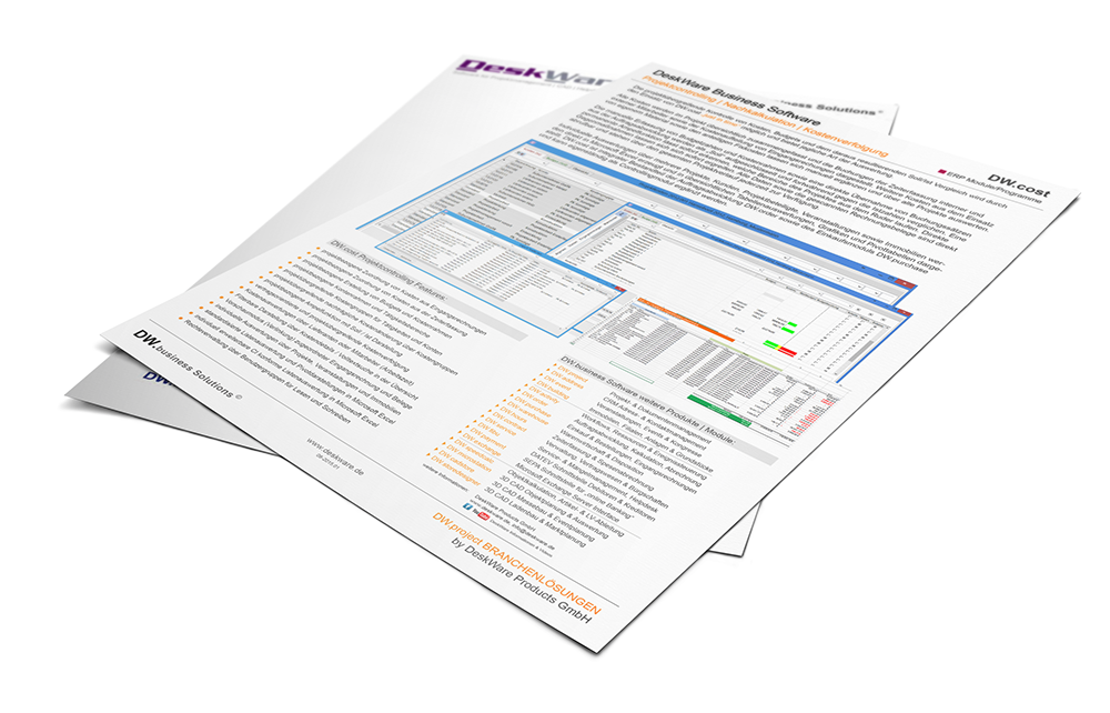 Datenblatt DW.cost, Projektcontrolling