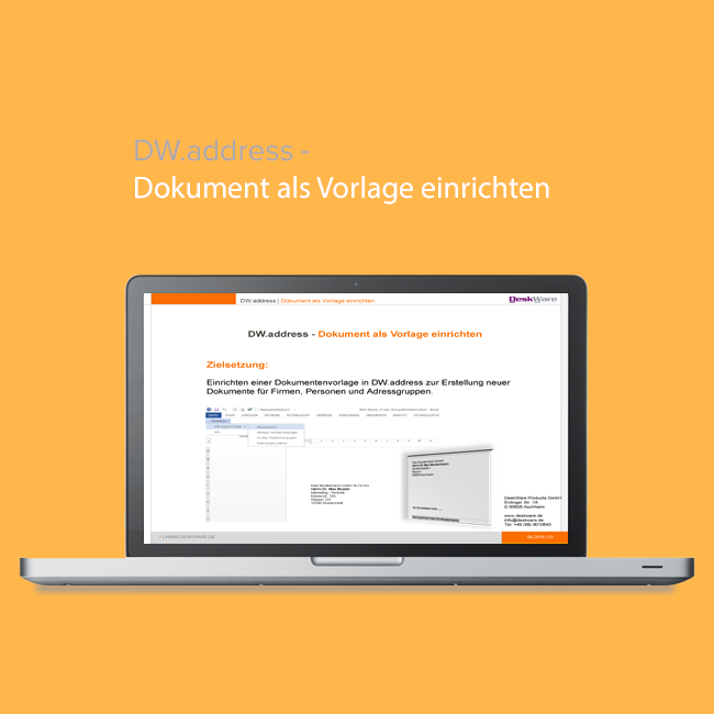 DW.address - Dokumentenvorlage einrichten
