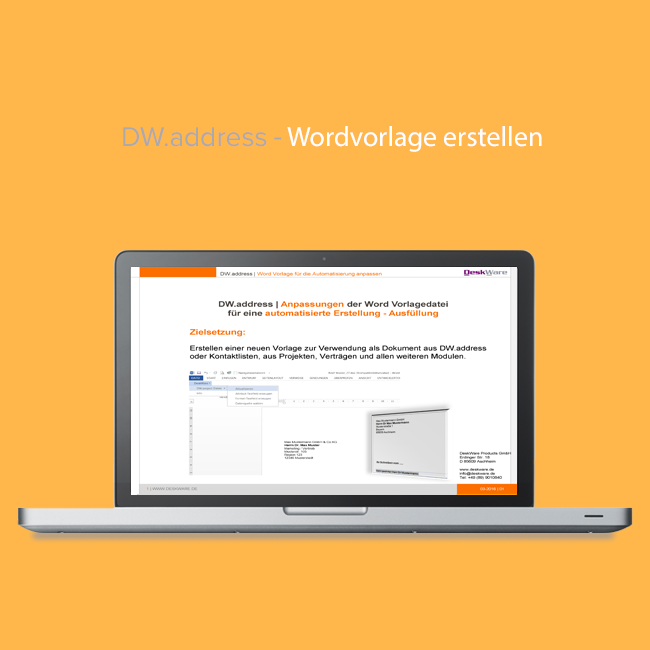 DW.address Wordvorlage erstellen