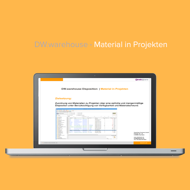 DW.warehouse - Material in Projekten