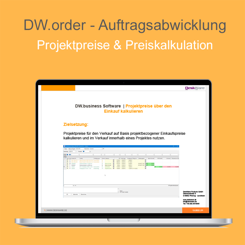 DW.order - Projektpreise - flexible Preiskalkulation